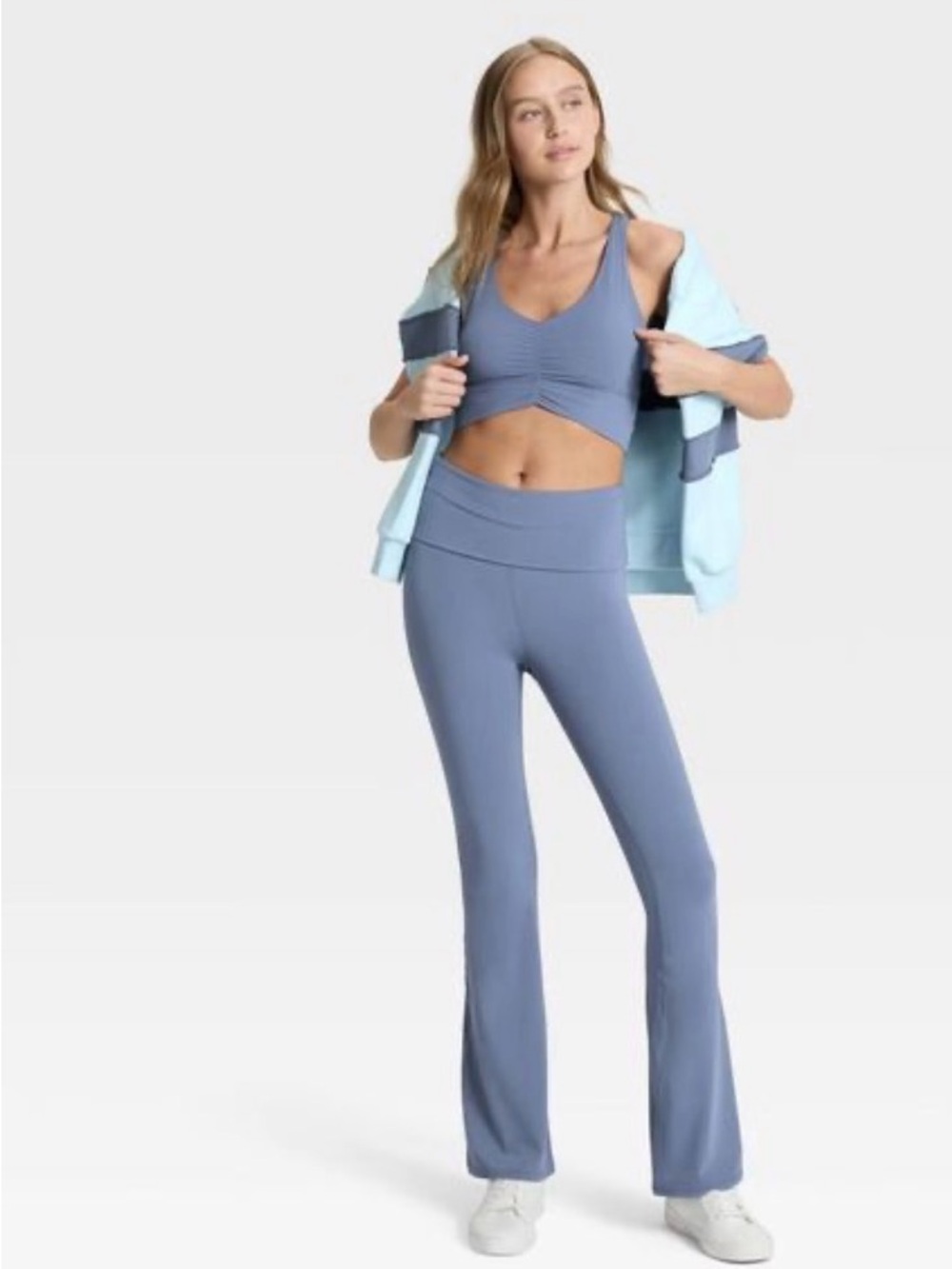 JoyLab High-Rise Foldover Waistband Flared Leggings Medium
